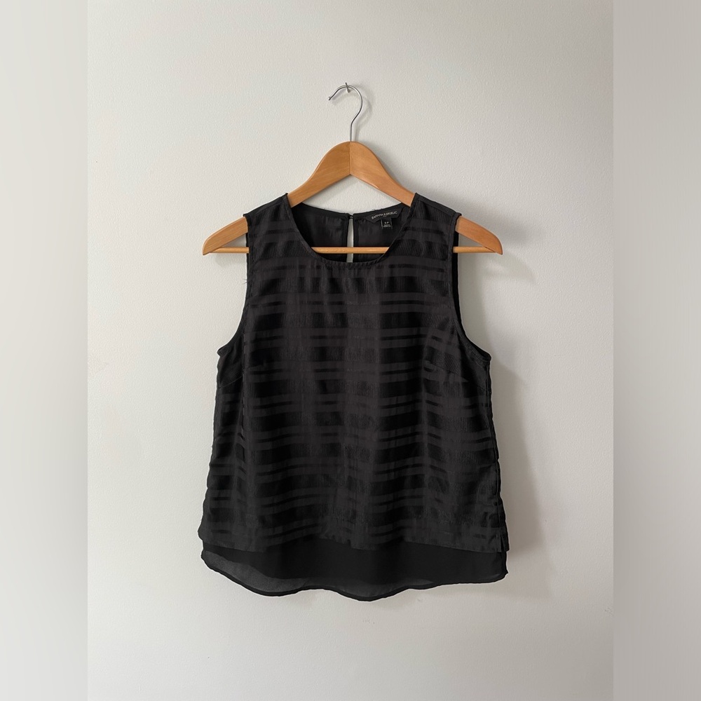 Banana Republic Shimmer Black Sleeveless Blouse